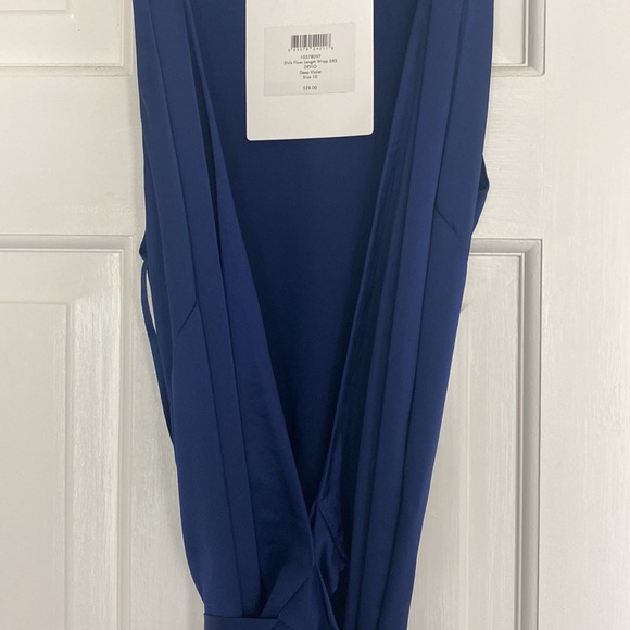 DVF Slvls Floor Length Wrap Dress NWT Size 10 Deep Violet - Picture 2 of 6